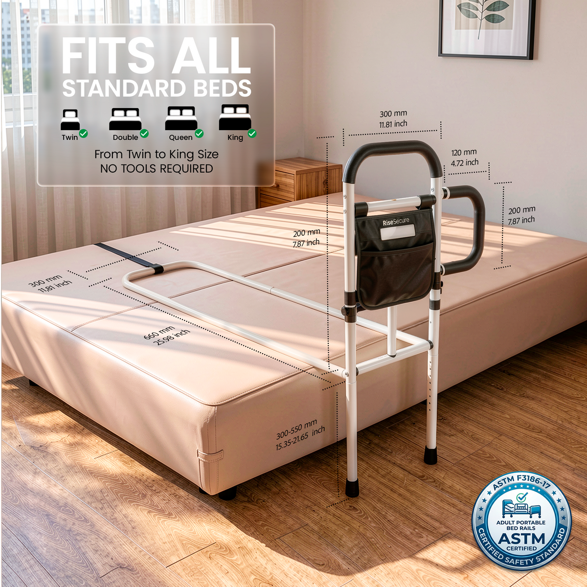 RiseSecure Bed Rail Pro