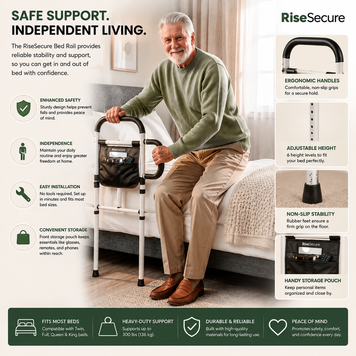 RiseSecure Bed Rail Pro